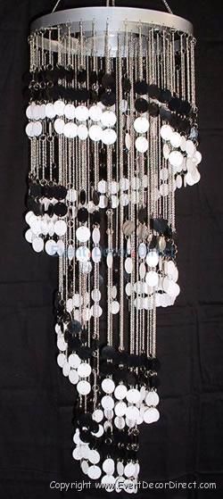 36 Metallic Silver PVC Spiral Chandelier Wedding Party Event Decor 