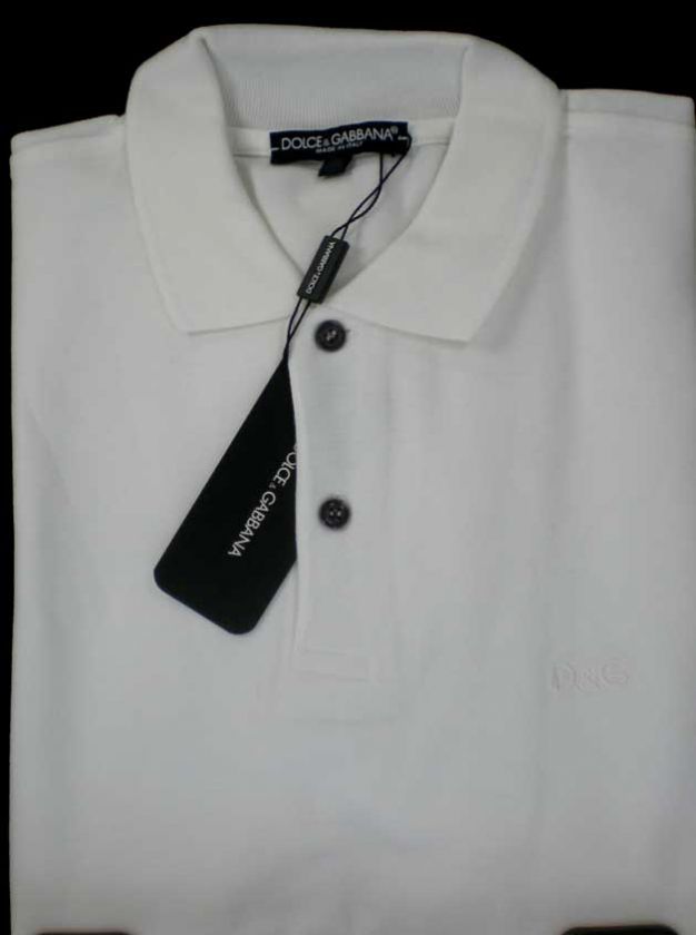 NEW$BEAUT WHT 100% AUTH DOLCE & GABBANA POLO SHIRT L  