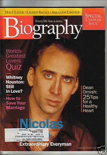 NICOLAS CAGE BIOGRAPHY 99 WHITNEY HOUSTON COUPLES ISS  