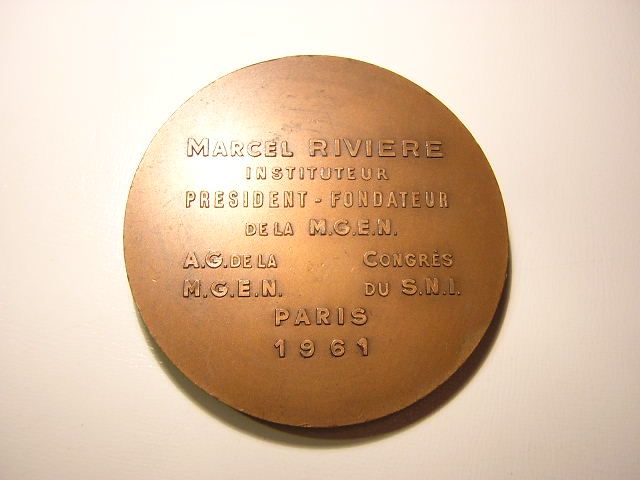 1961 MÉDAILLE BRONZE MARCEL RIVIERE EDUCATION  