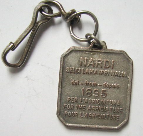 NARDI ITALY agricultural equipment OLD METAL KEYCHAIN  