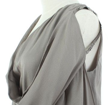 1810 SHARON WAUCHOB CHIC GREY SILK DRESS F36 NWT  