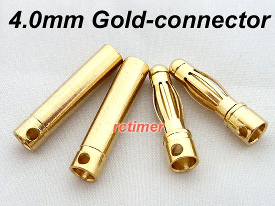 10 Pair 4.0mm Heavy Duty Gold plated Spring Connector  