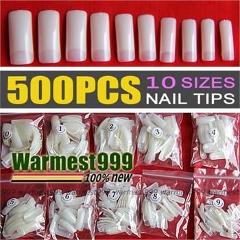 500 Pcs French Natural False Acrylic Nail Art Half Tips Beauty Design 