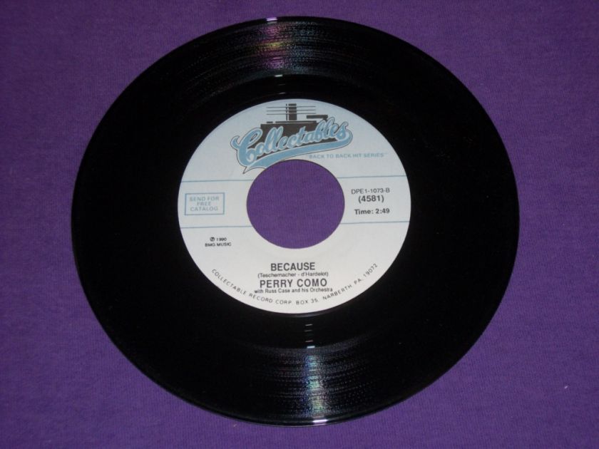 Perry Como Prisoner Of Love Because 4581 Collectables  