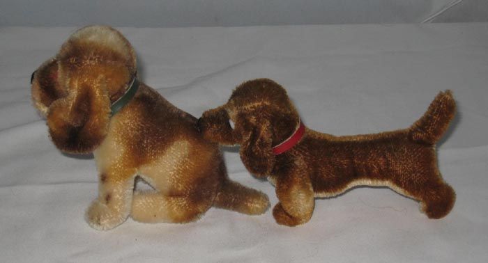 ANTIQUE LOT OF 7 STEIFF DOGS ARCO BULLY PECKI BIGGIE FOXY HEXIE AND 