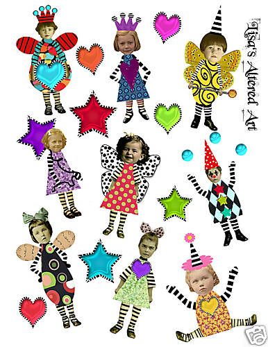 Zany Zetti Style Girls Collage Sheet  