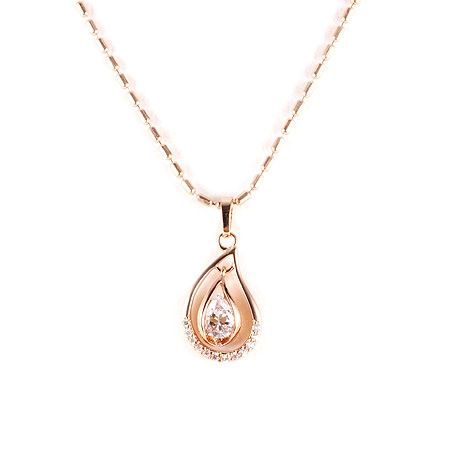 SO Elegant 9K Rose Gold Filled CZ Womens Pendant,110829 08  