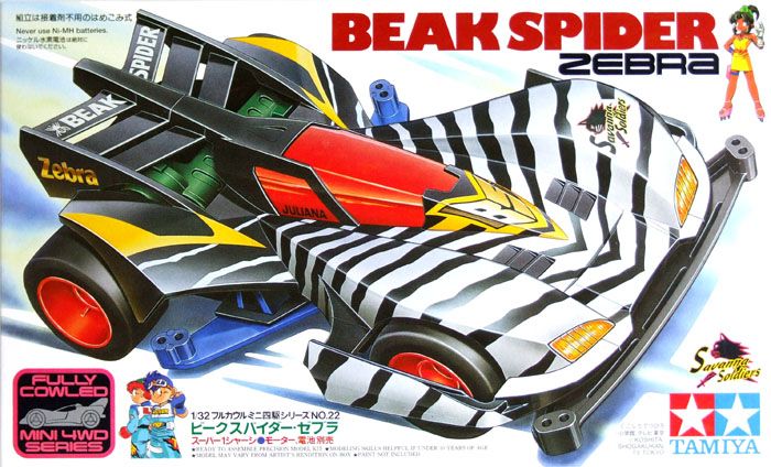 Tamiya 19422 Mini 4WD BEAK SPIDER ZEBRA 1/32  