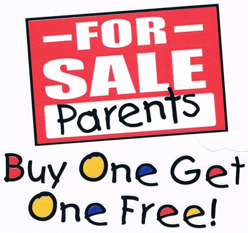 FOR SALE PARENTS BUY 1 GET 1 FREE Cute Kids Funny Tee  