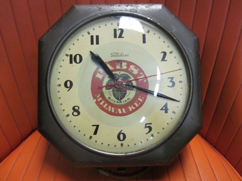 Antique 1920s PABST MILWAUKEE Telechron Clock *RARE Early Advertising 