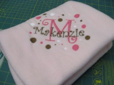 Baby Blanket Fleece Girl Crib Personalized Dots Curlz  