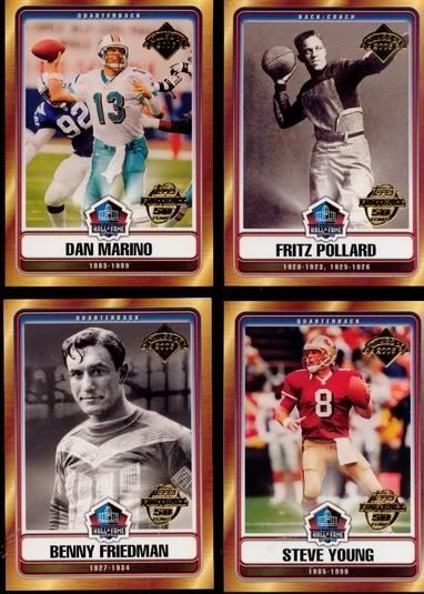 2005 TOPPS Pro Football Hall of Fame   4 Card HOF Enshrinee Factory 