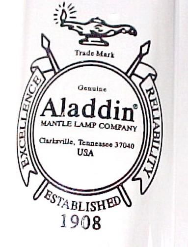 Aladdin Oil Kerosene Lamp Lox On Chimney Premium w Logo Twist  