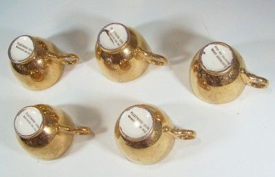 Fleetwood China 22K Gold 11 PC DEmitasse Set Antique  