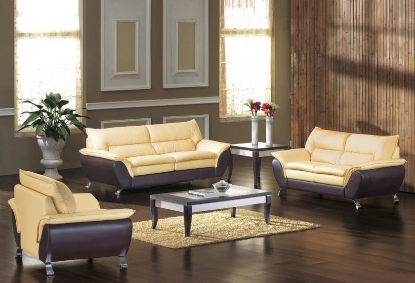 2819 Modern Italian Leather Living Room Set Sleeper  