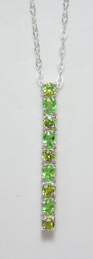 Tsavorite & Demantoid 9 Stone Slide Necklace, 1.45 Cts.  