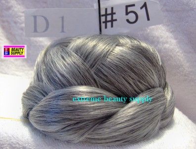 hair dome dance bun chignon wiglet silver gray # 51 M  