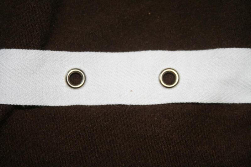 WHITE Cotton Twill Tape silver GROMMET Goth 3/4 BTY  