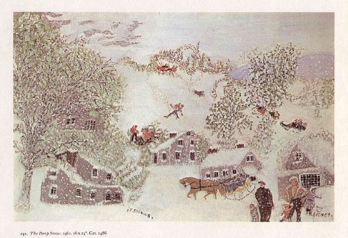 GRANDMA MOSES print winter scene THE DEEP SNOW  