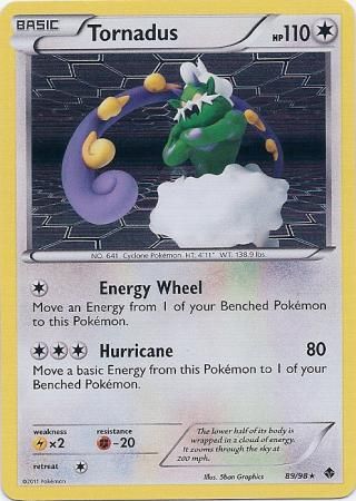 POKEMON REVERSE HOLO TORNADUS EMERGING POWERS 89/98 M  