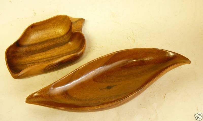 Vintage HAWAII WOOD BOWLS monkeypod KOA LUAU BLAIR  