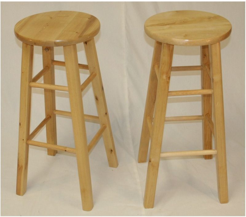 Pair of Wooden Bar Stools Counter Stools   24 or 29  