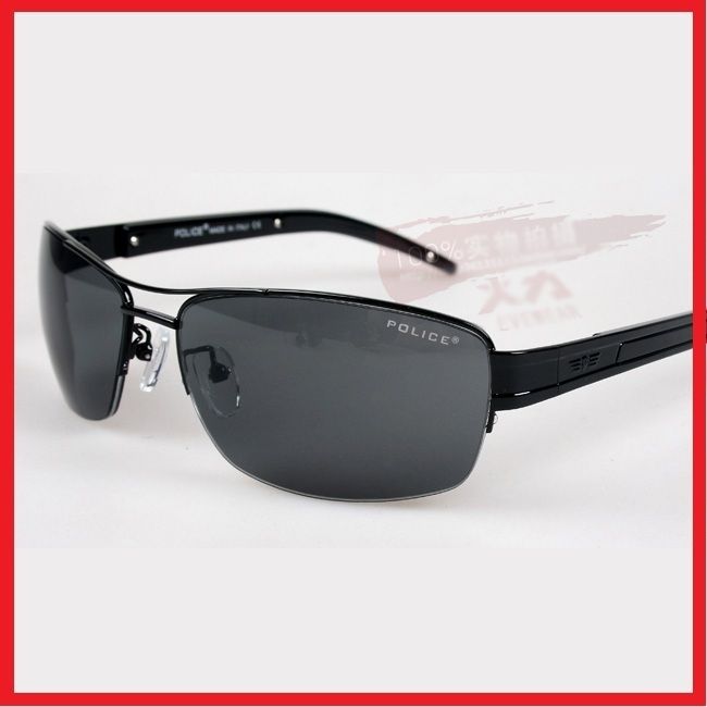 New Police Mens Womens sunglasses UV100 3 colors 6863 Black & Gun 