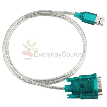 3Ft Translucent USB 2.0 to DB9 RS232 Serial Converter Adapter Cable 3 