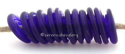 transparent cobalt tumbled wavy discs bead size 3x13 3x14 mm amount 10 