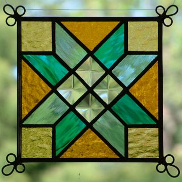 NEW Set of 4 Stained Glass Quilt Pattern Suncatcher 409  