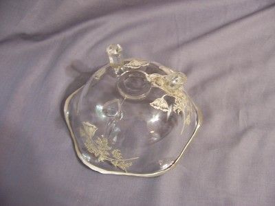 Sterling Silver Overlay Footed Scalloped Serving Bowl Small 6  