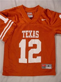 TEXAS LONGHORNS Football Jersey (#12) Size 4T  