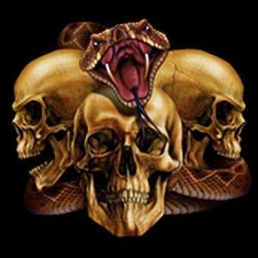 SKULLS & SNAKE HARLEY RIDER BIKER HOODIE L TO 4X BLACK  