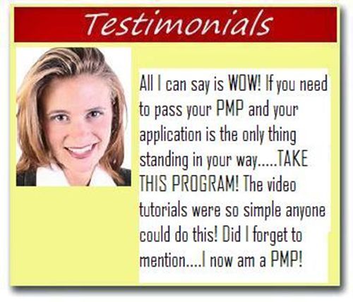 PMI PMBOK PROJECT MANAGEMENT PMP APPLICATION SAMPLE  