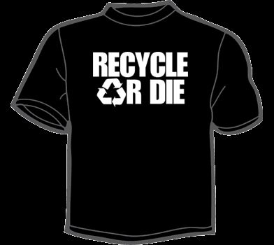 RECYCLE OR DIE T Shirt WOMENS funny vintage 80s hipster  