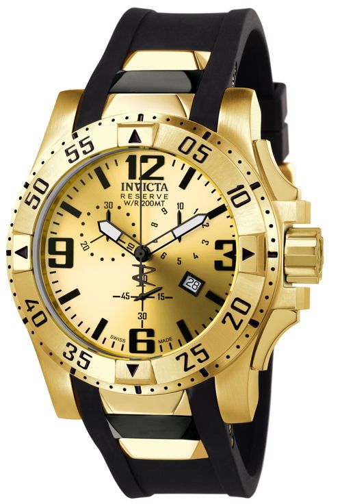 Invicta 6267 Excursion Reserve Chronograph Gold Tone Polyurethane 