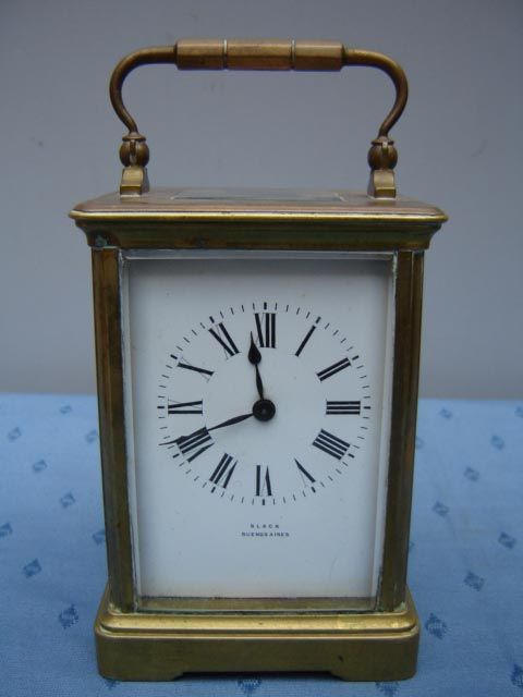 Great antique bronze travel clock # as/768  