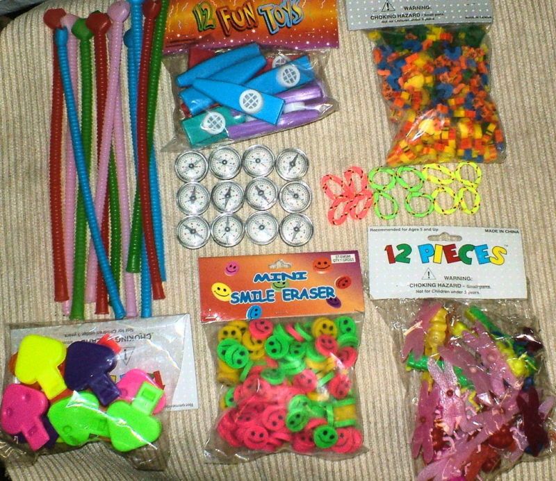 Assorted Party Favors Pack #1/ Whistles, Erasers, Rings  