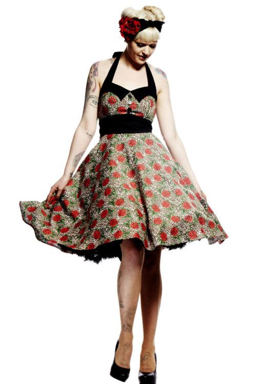 HELL BUNNY womens CHARLIE 50s DRESS Leopard SIZE 8 16  