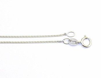 Nice 10K White Gold Flat Link Cuban Chain .85mm wide   24 inch  