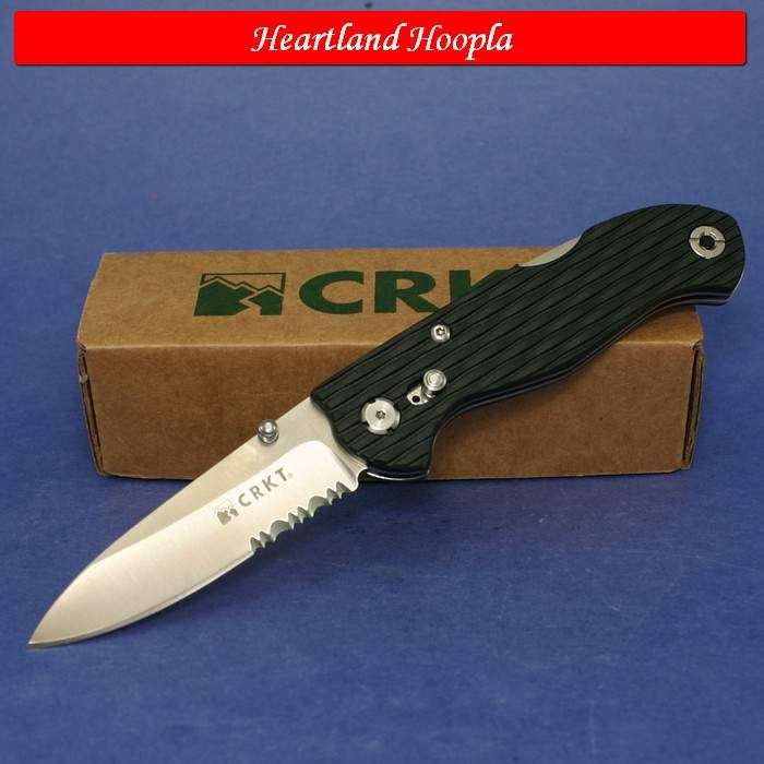 CRKT Lake 111 Z 2 Combo Edge Knife With Black Handles   CR7254Z