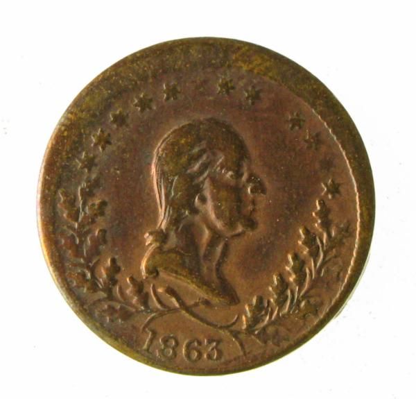 ESTATE FIND   1863 WASHINGTON HEAD CIVIL WAR TOKEN  