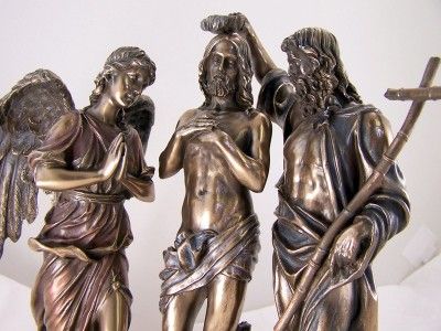 Bronze The Baptism Of Christ Religious Jesus Statue  