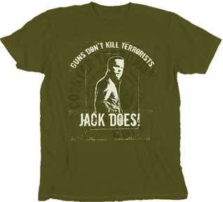 TWENTY FOUR 24 JACK BAUER GUNS DONT KILL GREEN T SHIRT  