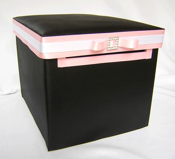 Wedding Black Pink Card Gift Box Guest Book Your Colors  