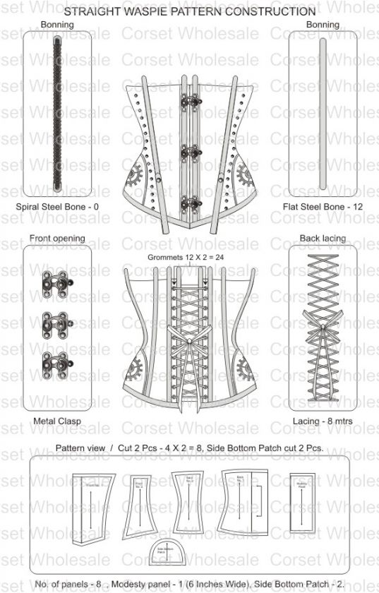 Brocade Underbust Corset Steel Boned Waist Reducing Tight Lacing 