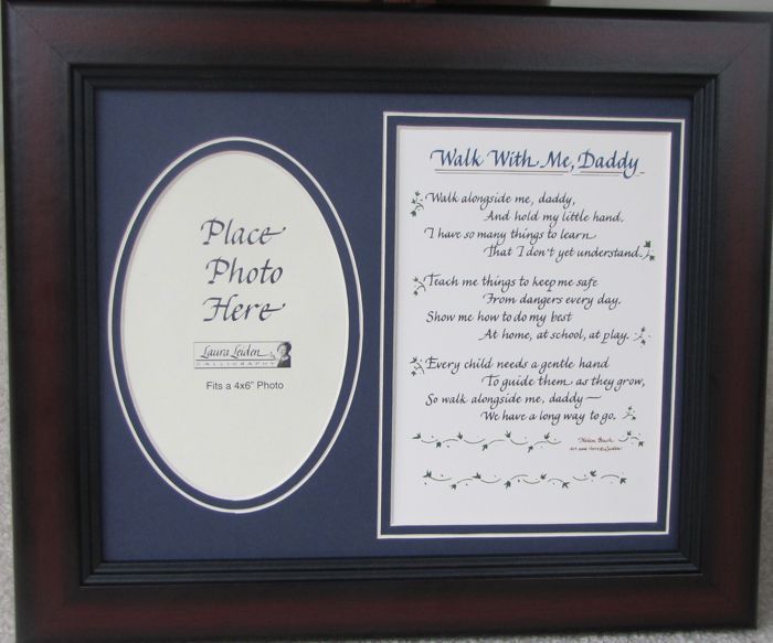 Walk With Me Daddy Picture Frame Poem Dad Gift Photo  