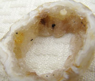 Agate geode slice beads druzy crystals unusual stone 1 mm hole 