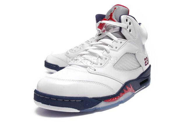 Nike Air Jordan 5 Retro V White/Red Navy  